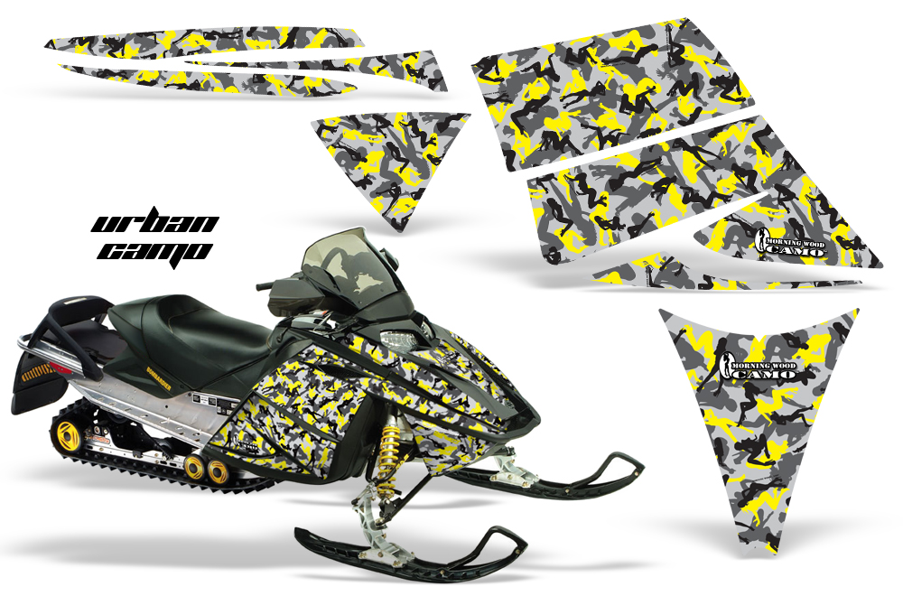 Ski-Doo Rev Graphics Kit URBANCAMO Yellow